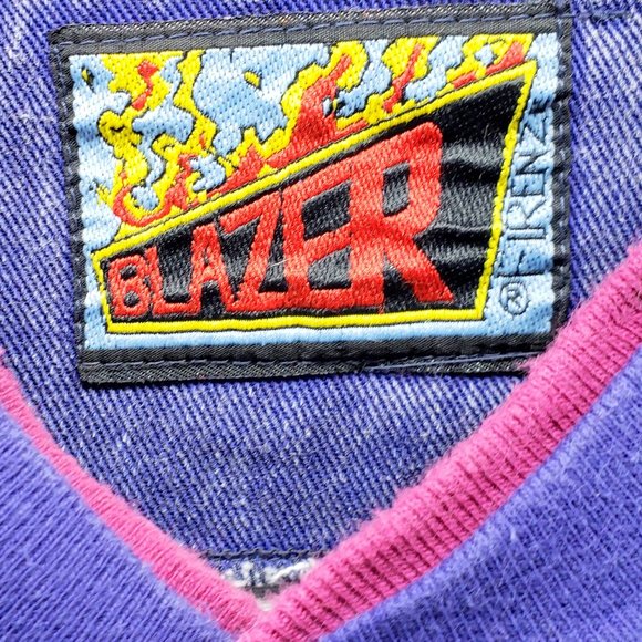 Vintage Multicolor Denim Pullover Jacket- Size L - Picture 4 of 11